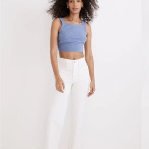 The Petite Perfect Vintage Wide-Leg Jean in Tile White: Patch Pocket Edition